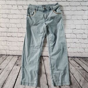 Flamingals Womens Light Wash Wide Leg Jeans Contrast Trim Blue Size S 253420 QX